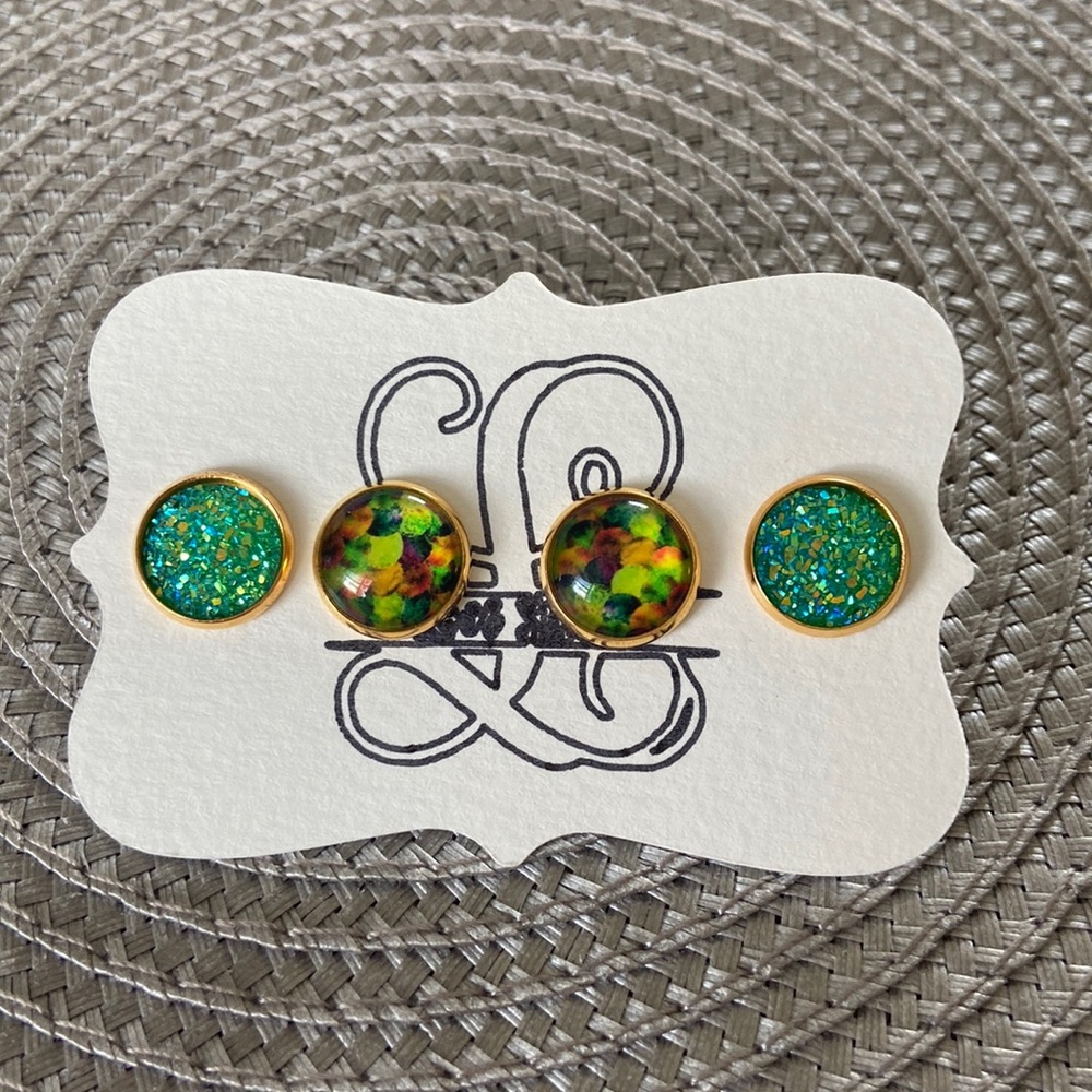 Mermaid and druzy earrings